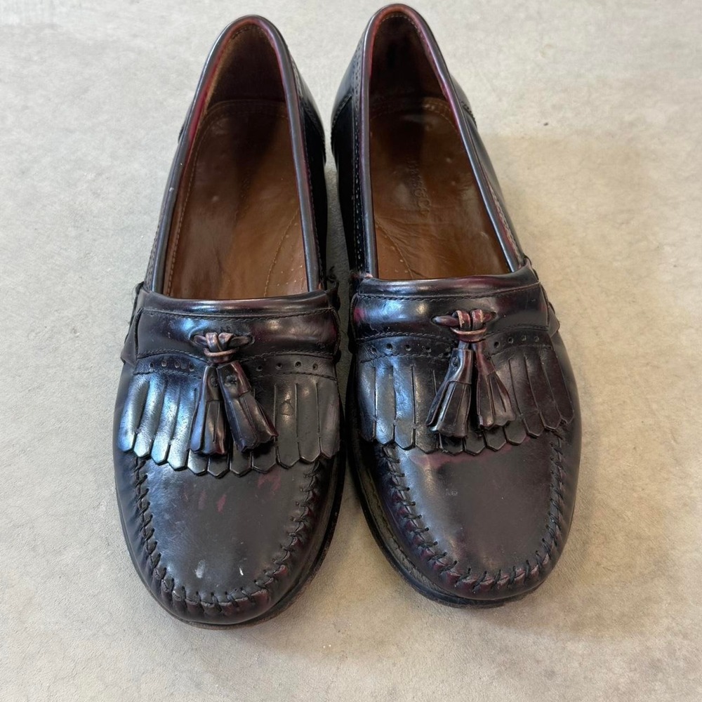2000s GH Bass Brown leather tassel loafers Sz 10.5